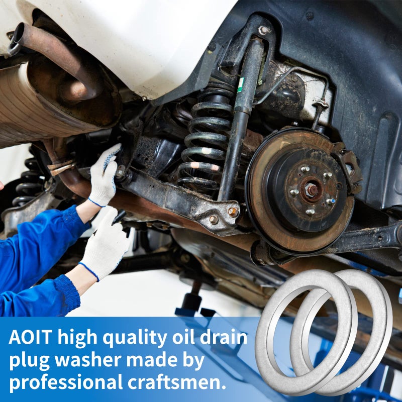 AOIT Transmission Fluid Drain Plug Crush Washer for Honda Accord Acura Civic Ridgeline Odyssey CRV CR-V Pilot Fit Element, Replacement for The Part # 90471PX4000 90471-PX4-000, Pack of 10 pcs - Image 4